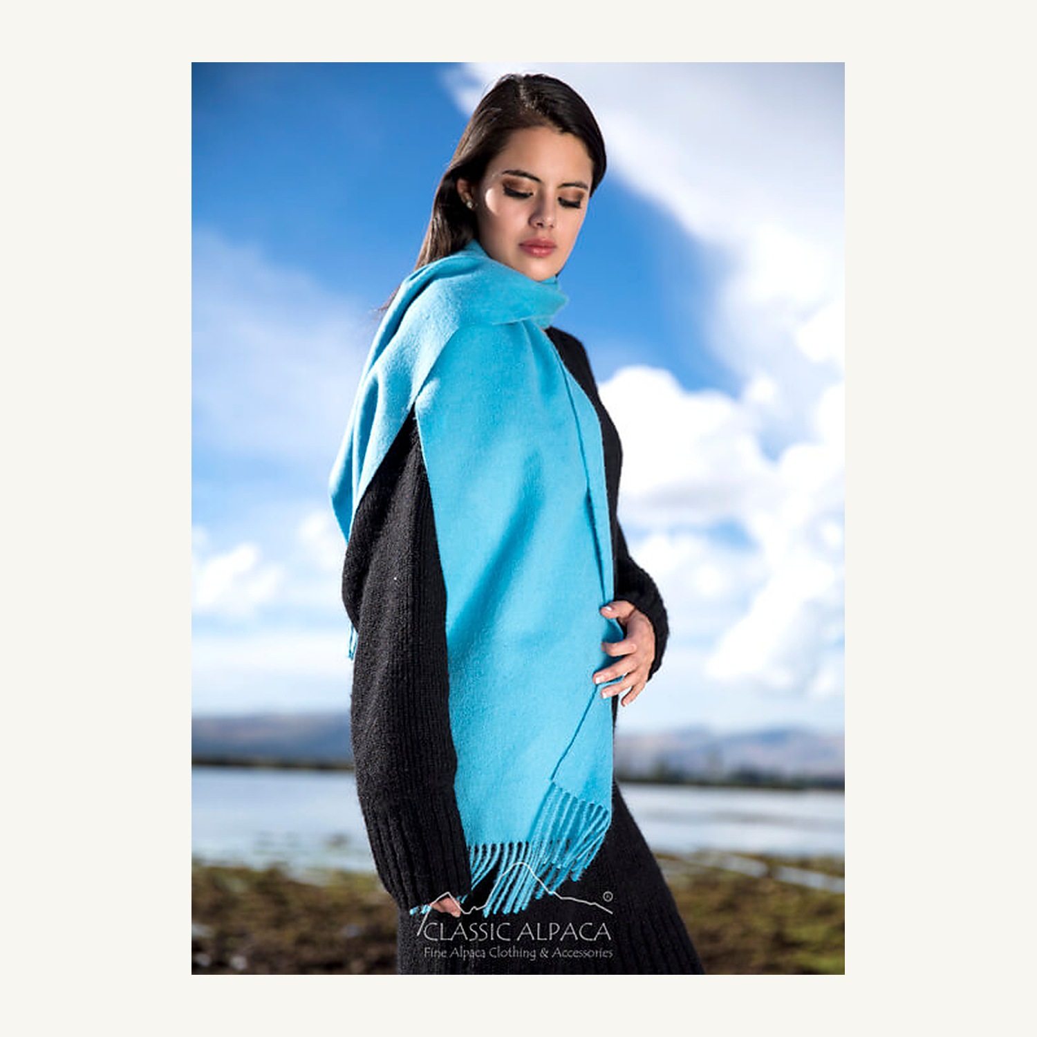 Woven & Brushed Baby Alpaca Scarf