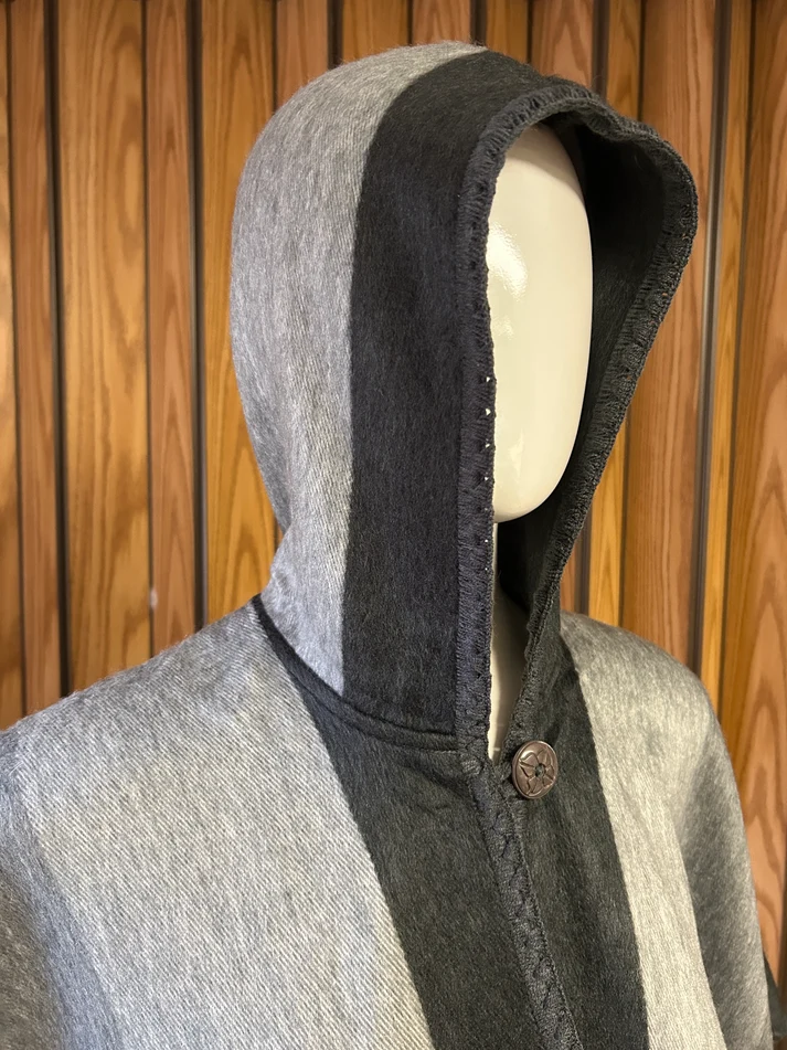Stripe Woven Hooded Cape