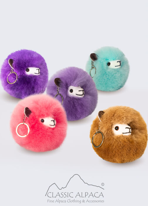 Alpaca Fur-Face Keychain