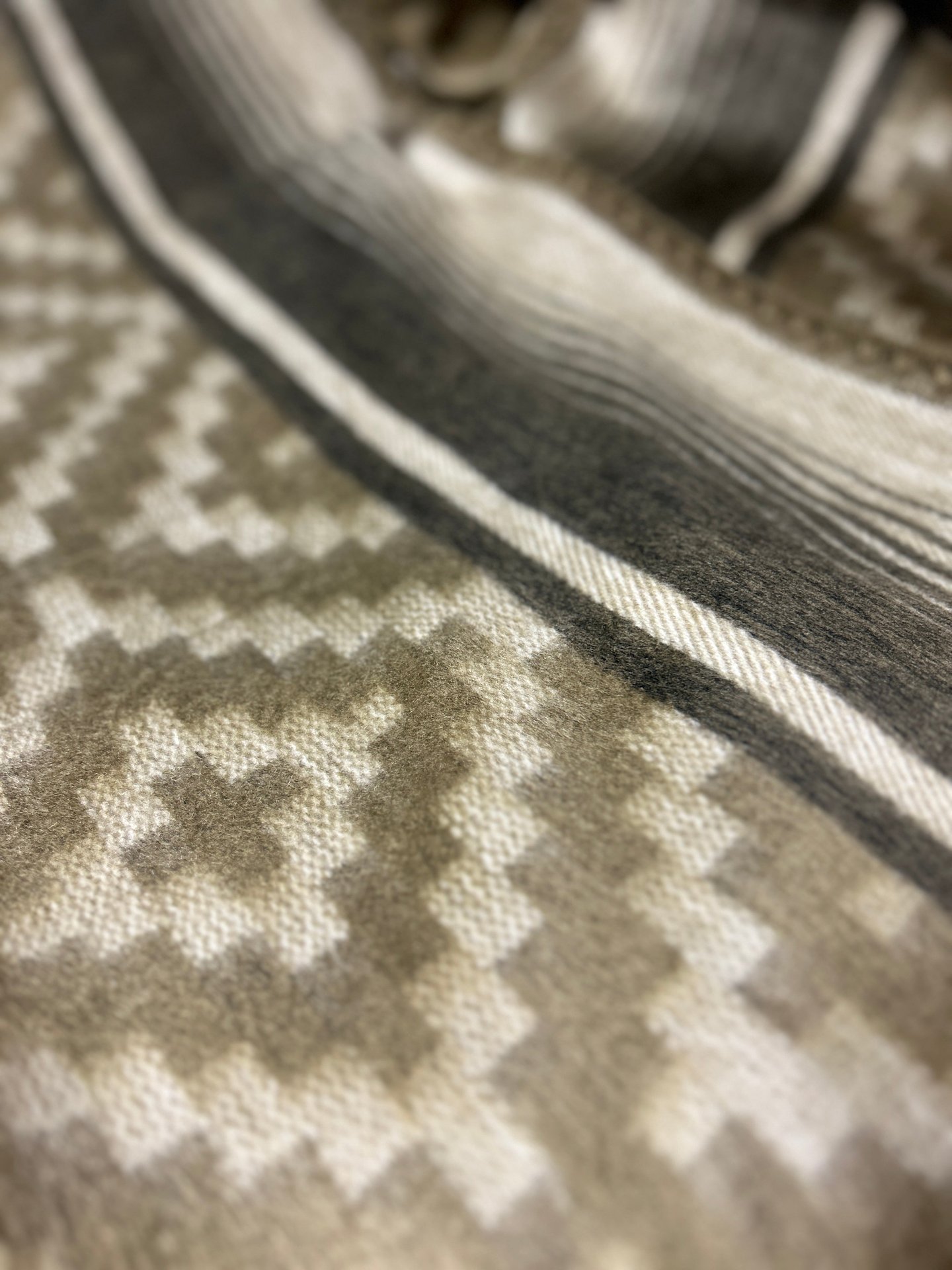 Geometric Woven Hooded Cape
