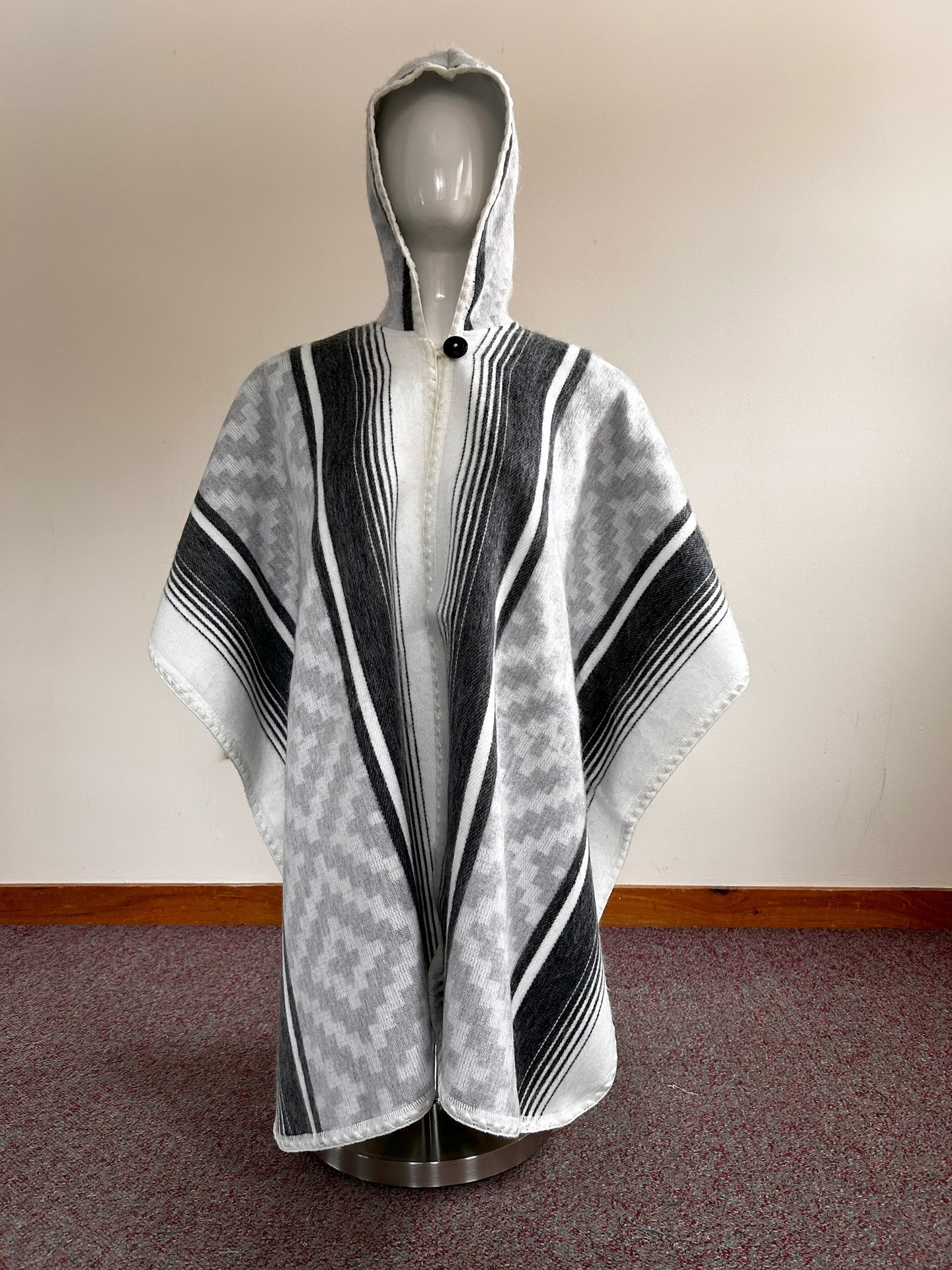 Geometric Woven Hooded Cape