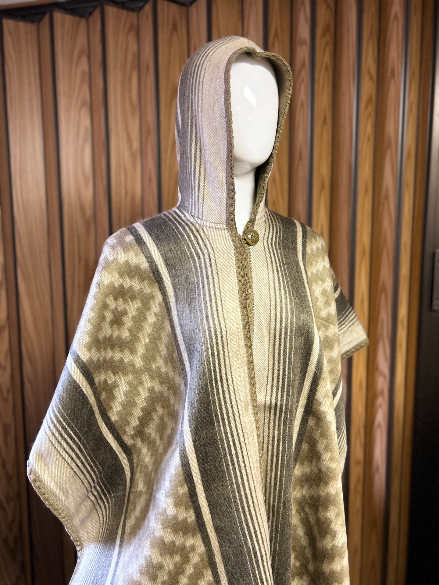 Geometric Woven Hooded Cape