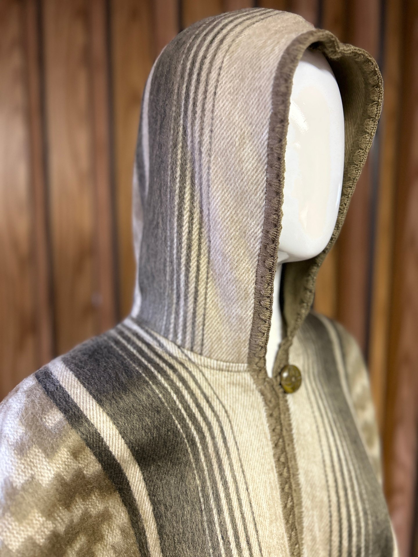 Geometric Woven Hooded Cape