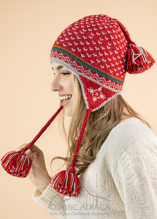 Scandinavian Winter Alpaca Hat w/Fleece Lining